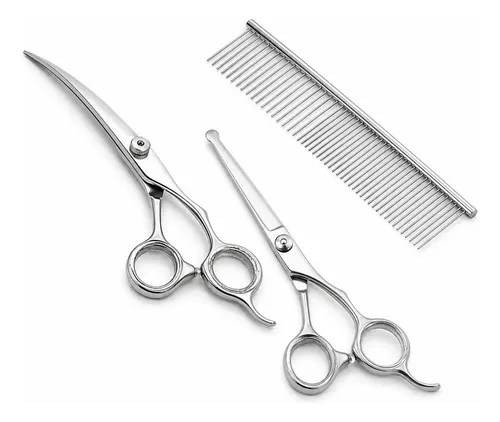 Kit Zeat C7RO+PE con tijera curva, tijera punta roma y peine de acero