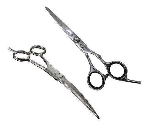 Kit Zeat c7r6 con tijera curva de 7 pulgadas y tijera recta de 6 pulgadas