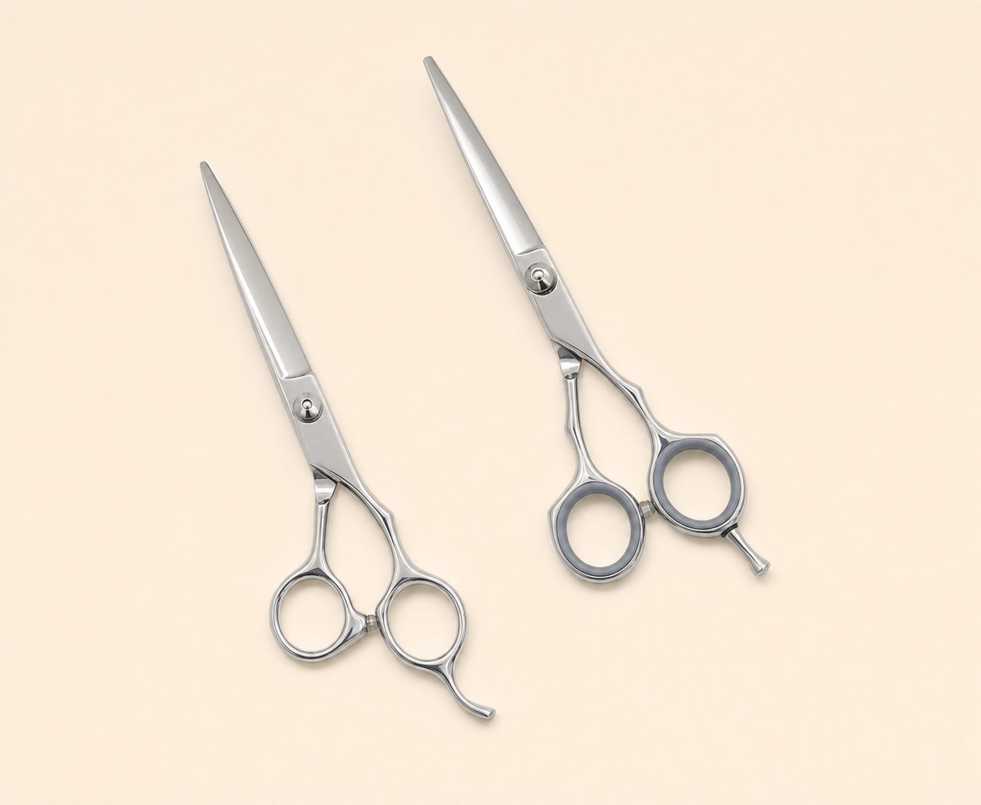 Kit Zeat de dos tijeras de peluquería para barba y bigote, con filo de corte y filo microdentado