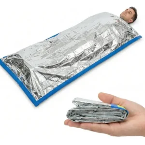 Bolsa De Dormir De Emergencia Vivac Saco Cobertor Plateado