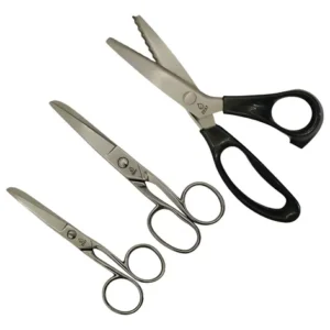Kit 3 Tijeras De Sastre Zig Zag Modista Costura Profesional Plateado