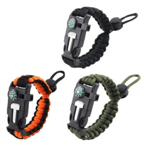Pulsera Cuerda De Supervivencia 5 En1 Pedernal Ajustable