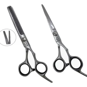 Kit Tijera Peluquería Profesional Corte Navaja Y Pulir 6