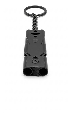 Silbato Supervivencia Tactico Edc Doble Camara Metalico Gris Oscuro - Image 4