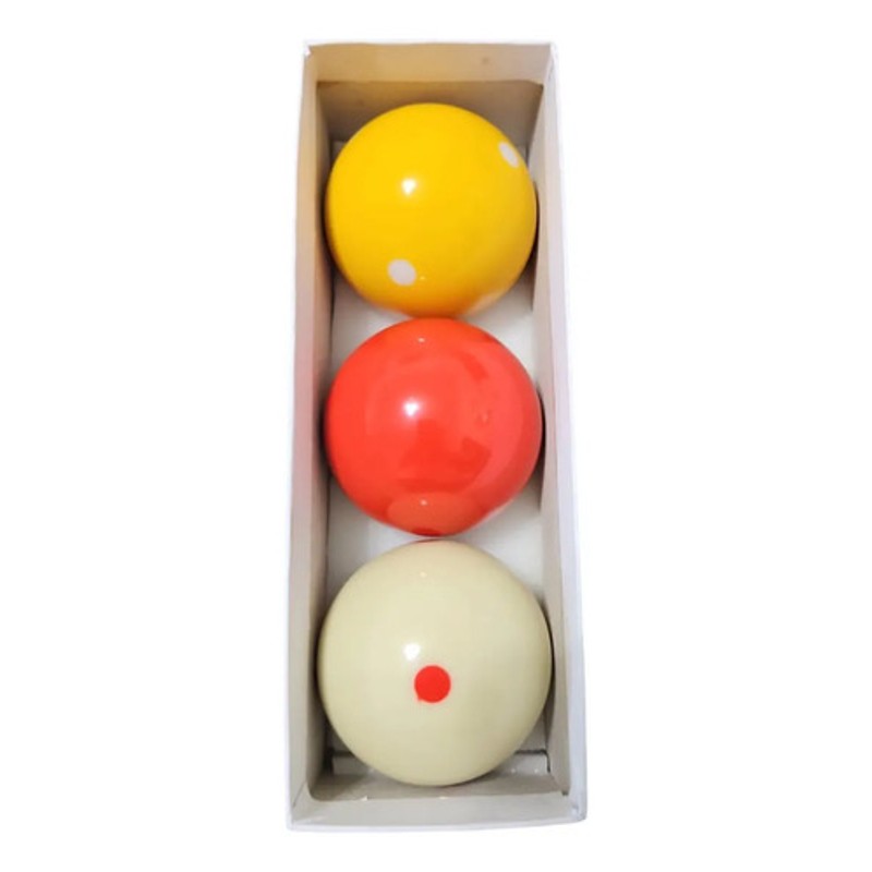 Juego De 3 Bolas De Billar 3 Colores Carambola Puntos Rojos