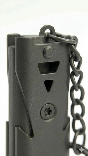 Silbato Supervivencia Tactico Edc Doble Camara Metalico Gris Oscuro - Image 8