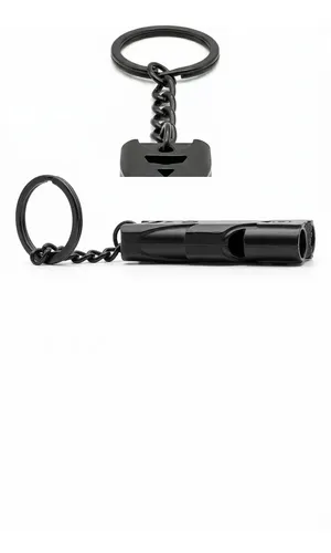 Silbato Supervivencia Tactico Edc Doble Camara Metalico Gris Oscuro - Image 5