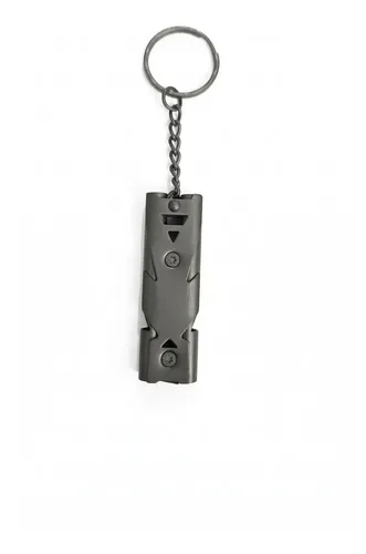 Silbato Supervivencia Tactico Edc Doble Camara Metalico Gris Oscuro - Image 6