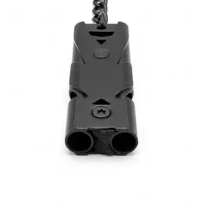 Silbato Supervivencia Tactico Edc Doble Camara Metalico Gris Oscuro