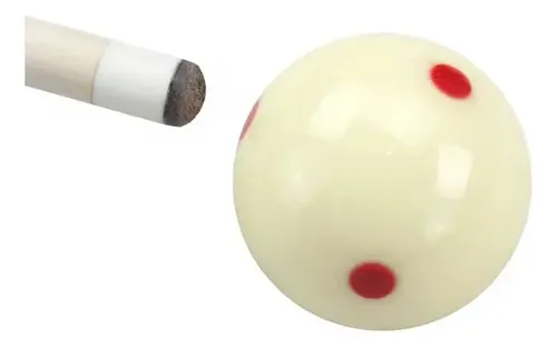 Bola Blanca De Pool Con 6 Puntos Rojos Resina