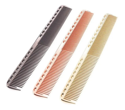 Peine De Corte De Aluminio Lucydan Anti-frizz Resistente Calor Plateado - Image 2
