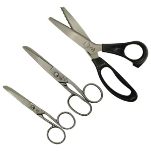 Kit 3 Tijeras De Sastre Zig Zag Modista Costura Profesional Plateado